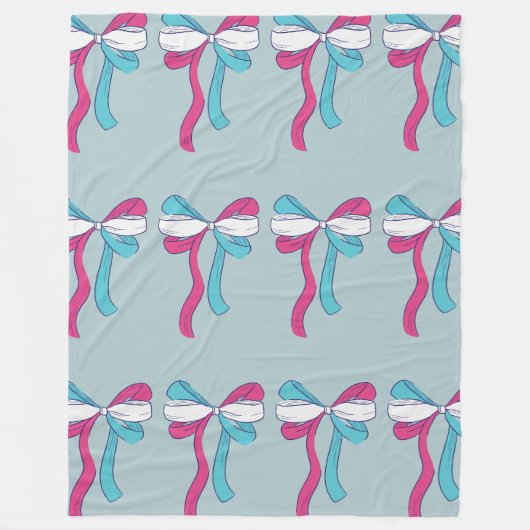 Transgender Pride Bows Fleece Deken (Voorkant)