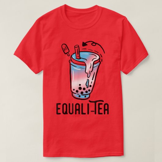 Transgender Pride Bubble Tea Funny LGBT Trans Flag T-shirt (Design voorkant)