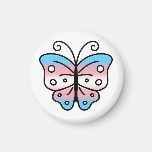 Transgender Pride Butterfly Magnet (Devant)