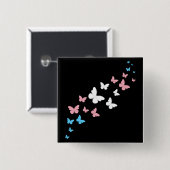 Transgender Pride Butterfly Trail Vierkante Button 5,1 Cm (Voorkant /achterkant)