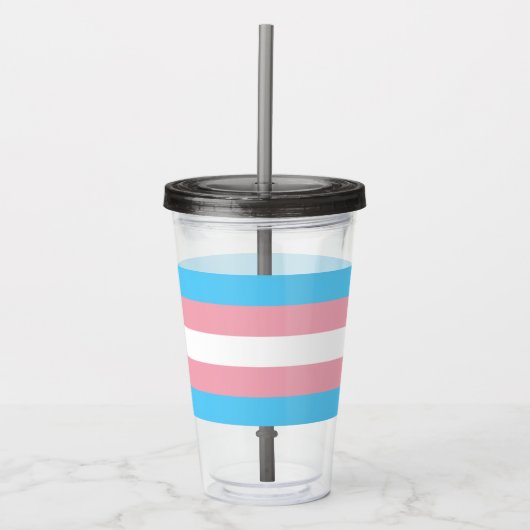 Transgender Pride Flag Acryl Drinkbeker (Voorkant)
