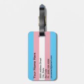 Transgender Pride Flag Bagagelabel (Achterkant verticaal)