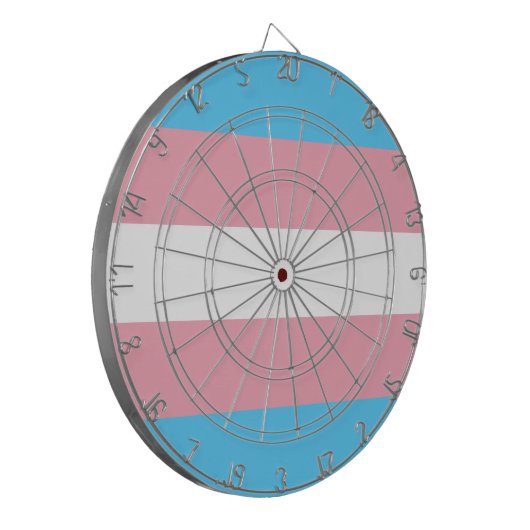 Transgender Pride Flag Dartbord (Voorkant Links)