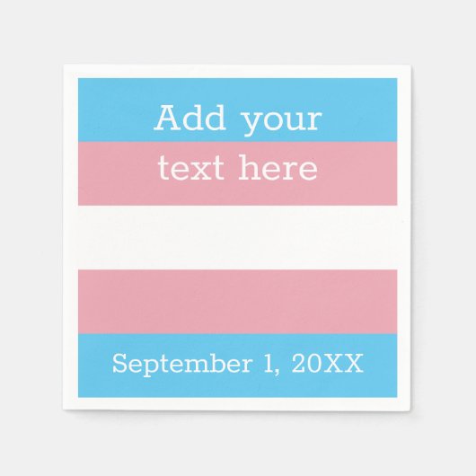 Transgender Pride Flag | Gepersonaliseerd Servet (Voorkant)