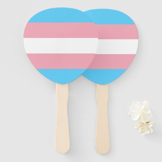 Transgender Pride Flag Handwaaier (Voorkant en achterkant)