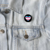 Transgender Pride Flag Heart Shaped Ronde Button 3,2 Cm (In situ)