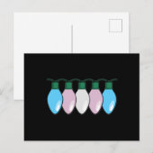 Transgender Pride Flag kerstlampjes Briefkaart (Voorkant / Achterkant)
