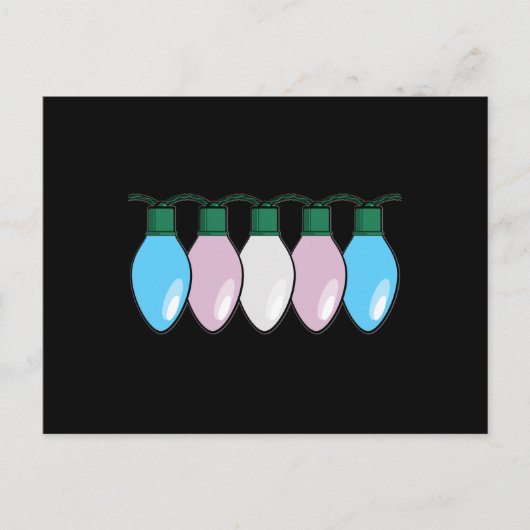Transgender Pride Flag kerstlampjes Briefkaart (Voorkant)