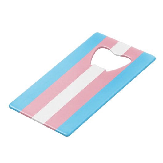 Transgender Pride Flag Kredietkaart Flessenopener (Achterkant Gekanteld)