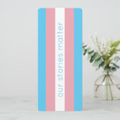 Transgender Pride Flag LGBTQ Typografie Bladwijzer (Staand voorkant)