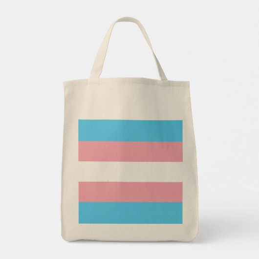 Transgender pride flag met een custom initiaal tote bag (Achterkant)