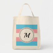 Transgender pride flag met een custom initiaal tote bag (Voorkant)