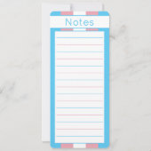 Transgender Pride Flag Pink Blue Notes Bladwijzer (Achterkant)