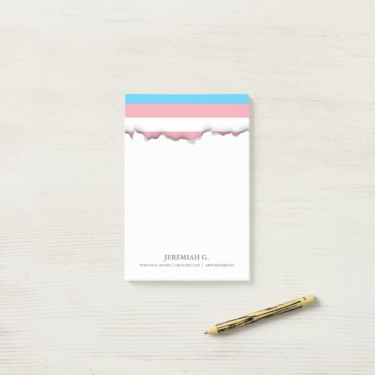 Transgender Pride Flag Post-it® Notes (Op bureau)