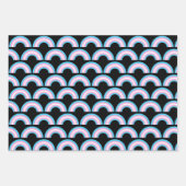 Transgender Pride Flag Rainbow Pattern Black Inpakpapier Vel (Voorkant 3)