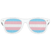 Transgender Pride Flag Retro Zonnebril (Voorkant)