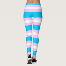 Transgender Pride Flag - roze, blauw, witte streep Leggings