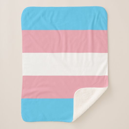 Transgender Pride Flag Sherpa Deken (Voorkant)
