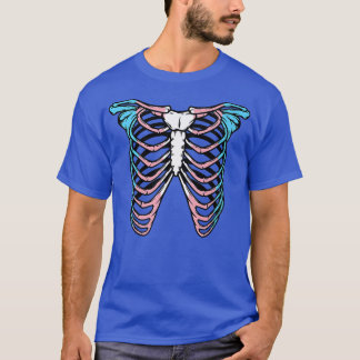 Transgender Pride Flag Skeletribben Ribcage Hallo T-shirt