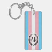 Transgender Pride Flag Sleutelhanger (Voorkant Links)