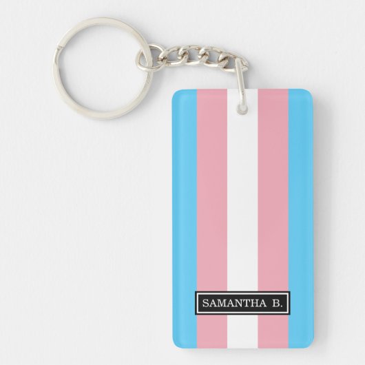 Transgender Pride Flag Sleutelhanger (Voorkant)