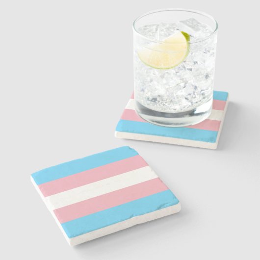 Transgender Pride Flag Stenen Onderzetter (Zijkant)