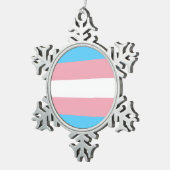 Transgender Pride Flag Tin Sneeuwvlok Ornament (Rechts)