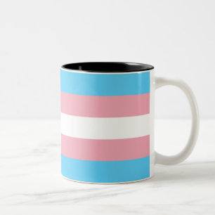 Transgender Pride Flag Tweekleurige Koffiemok