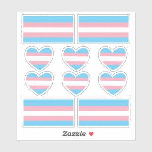Transgender Pride Heart en Flag Stickers