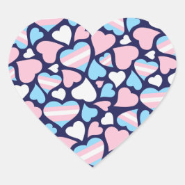 Transgender Pride Hearts Pattern Sticker