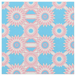 Transgender Pride naadloos blauw bloempatroon Stof