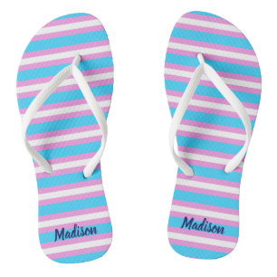 Transgender Pride Parade Striped Flag Monogram Teenslippers