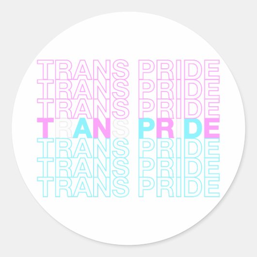 Transgender Pride Ronde Sticker (Voorkant)