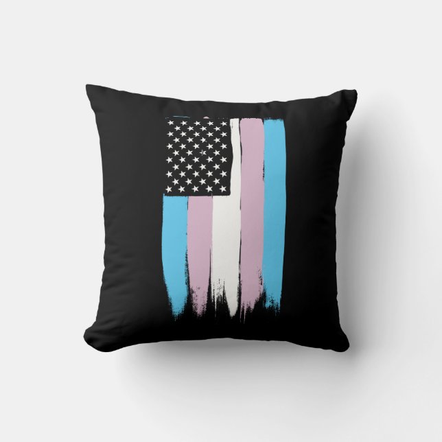 Transgender Pride Stars en Stripes Kussen (Voorkant)