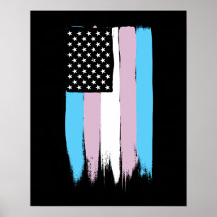 Transgender Pride Stars en Stripes Poster