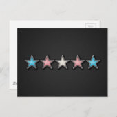 Transgender Pride Stars met Lijsten van het Chrome Briefkaart (Voorkant / Achterkant)