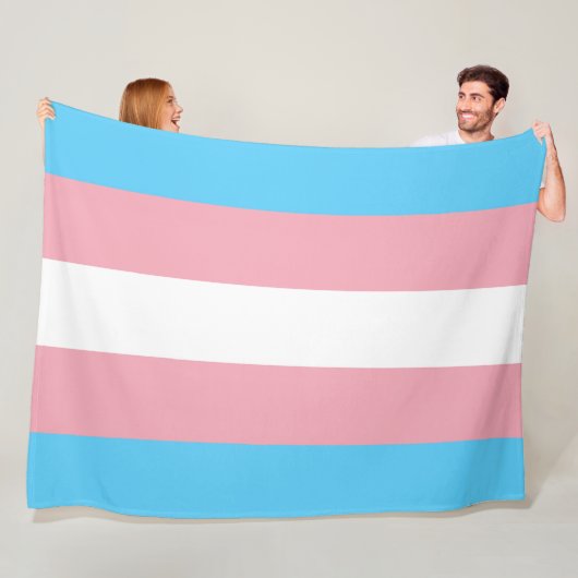 Transgender Pride vlag Fleece Deken (In situ)
