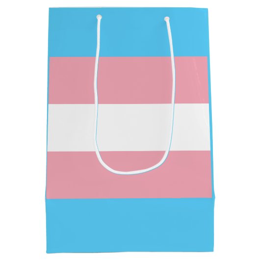 Transgender pride vlag medium cadeauzakje (Achterkant)