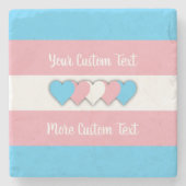 Transgender pride vlag met onderzetter van tekstst (Voorkant)