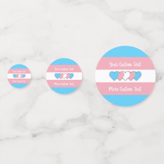 Transgender pride vlag met tekst confetti (Achterkanten)