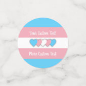 Transgender pride vlag met tekst confetti (Kleine voorkant)
