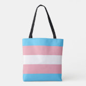 Transgender pride vlag met tekst draagtas (Achterkant)