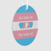 Transgender pride vlag met tekstversiering ornament (voorkant)