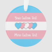 Transgender pride vlag met tekstversiering ornament (voorkant)