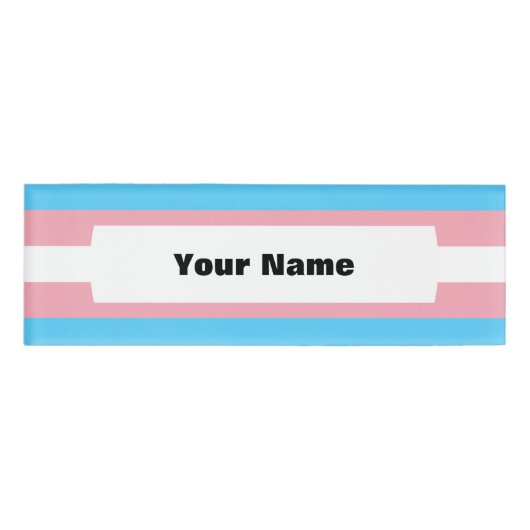 Transgender pride vlag naambadge (Voorkant)