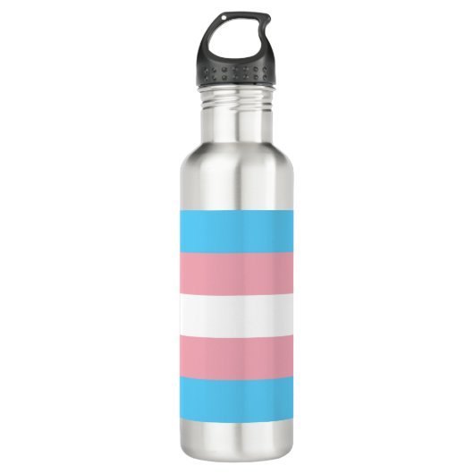 Transgender Pride vlag Waterfles (Voorkant)