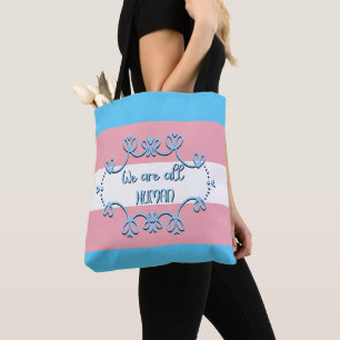 Transgender Pride-vlag We zijn allemaal mensen Draagtas