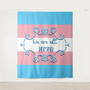 Transgender Pride Vlag We Zijn Allemaal Mensen Tap Wandkleed