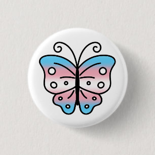 Transgender Pride Vlinder Speld Badge Ronde Button 3,2 Cm