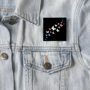 Transgender Pride Vlinderpad Vierkante Button 5,1 Cm